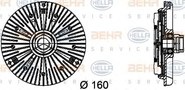 8MV 376 734-451 BEHR+HELLA+SERVICE Kühlung Kupplung, Kühlerlüfter