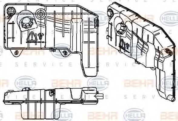 8MA 376 737-001 BEHR+HELLA+SERVICE Cooling System Expansion Tank, coolant