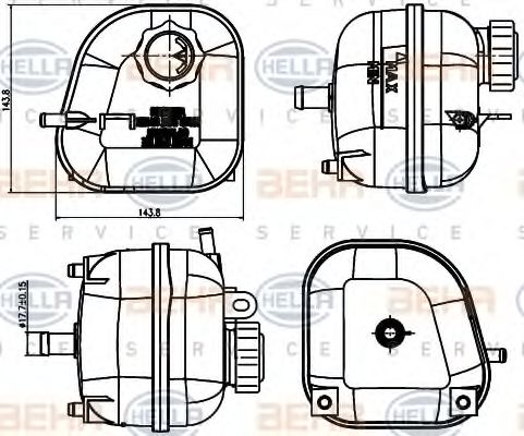 8MA 376 737-181 BEHR+HELLA+SERVICE Cooling System Expansion Tank, coolant
