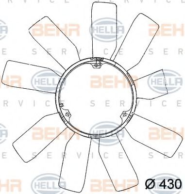 8MV 376 741-181 BEHR+HELLA+SERVICE Cooling System Fan Wheel, engine cooling
