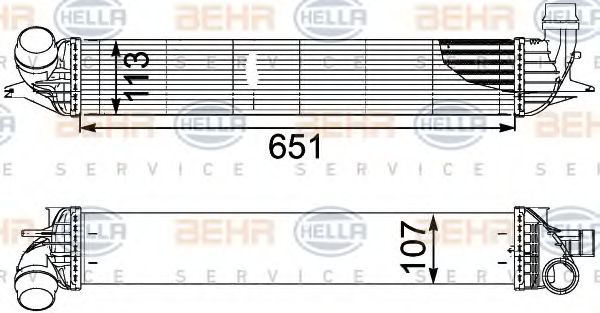 8ML 376 745-241 BEHR+HELLA+SERVICE Air Supply Intercooler, charger