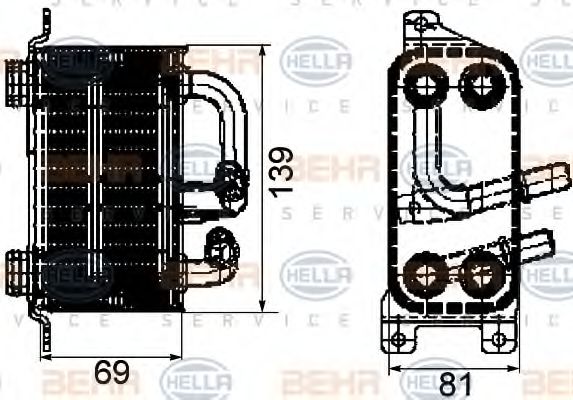 8MO 376 745-751 BEHR+HELLA+SERVICE Oil Cooler, automatic transmission