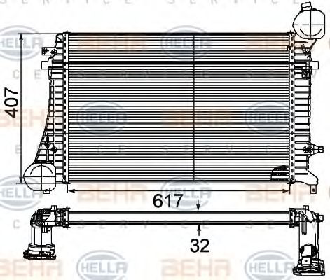 8ML 376 746-131 BEHR+HELLA+SERVICE Air Supply Intercooler, charger