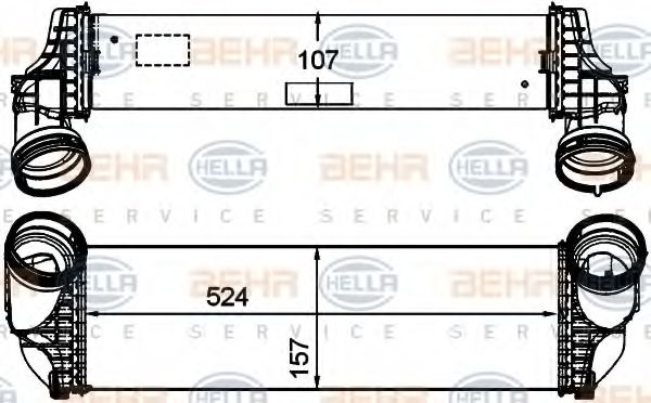 8ML 376 746-261 BEHR+HELLA+SERVICE Intercooler, charger