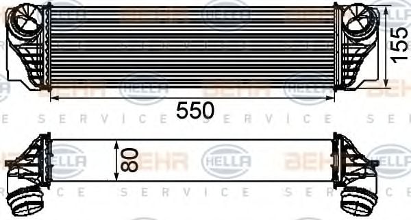 8ML 376 746-411 BEHR+HELLA+SERVICE Intercooler, charger