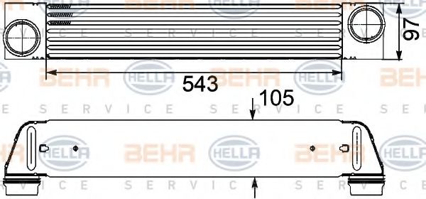 8ML 376 746-461 BEHR+HELLA+SERVICE Intercooler, charger