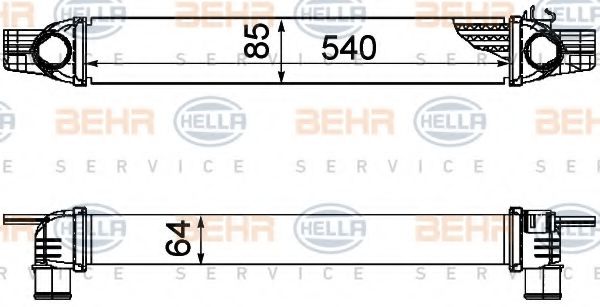 8ML 376 746-531 BEHR+HELLA+SERVICE Air Supply Intercooler, charger