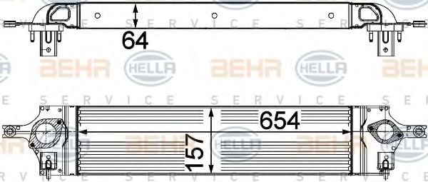 8ML 376 746-601 BEHR+HELLA+SERVICE Intercooler, charger