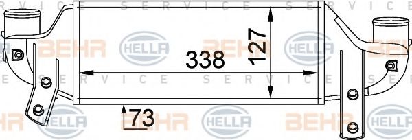 8ML 376 746-621 BEHR+HELLA+SERVICE Intercooler, charger