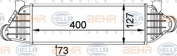 8ML 376 746-651 BEHR+HELLA+SERVICE Intercooler, charger