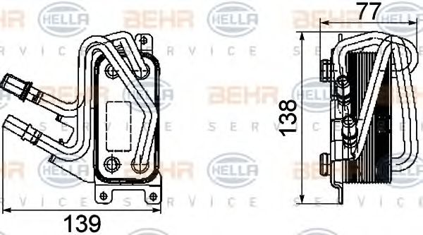 8MO 376 747-101 BEHR+HELLA+SERVICE Oil Cooler, automatic transmission