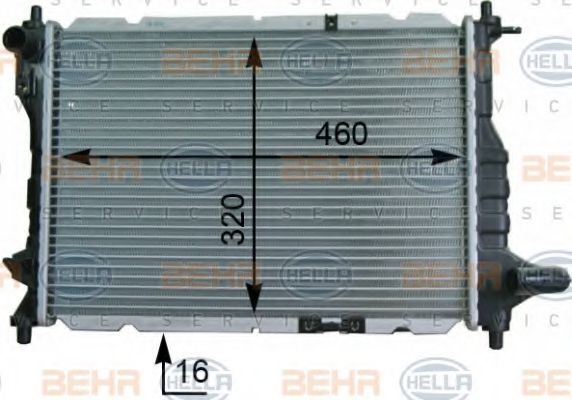 8MK 376 748-721 BEHR+HELLA+SERVICE Radiator, engine cooling
