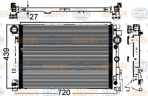 8MK 376 749-554 BEHR+HELLA+SERVICE Cooling System Radiator, engine cooling