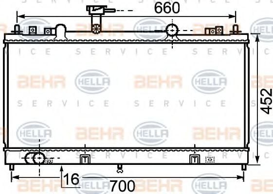 8MK 376 750-281 BEHR+HELLA+SERVICE Cooling System Radiator, engine cooling