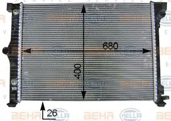 8MK 376 754-344 BEHR+HELLA+SERVICE Cooling System Radiator, engine cooling
