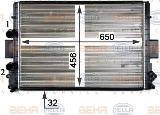 8MK 376 754-391 BEHR+HELLA+SERVICE Cooling System Radiator, engine cooling