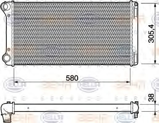 8MK 376 754-431 BEHR+HELLA+SERVICE Cooling System Radiator, engine cooling