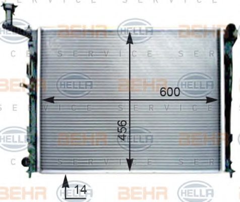8MK 376 754-521 BEHR+HELLA+SERVICE Cooling System Radiator, engine cooling
