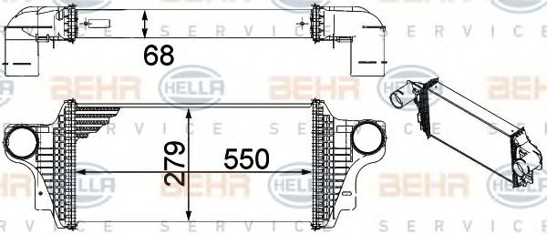 8ML 376 754-621 BEHR+HELLA+SERVICE Air Supply Intercooler, charger