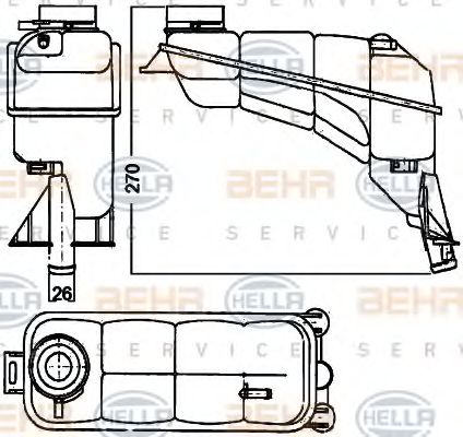 8MA 376 755-121 BEHR+HELLA+SERVICE Cooling System Expansion Tank, coolant