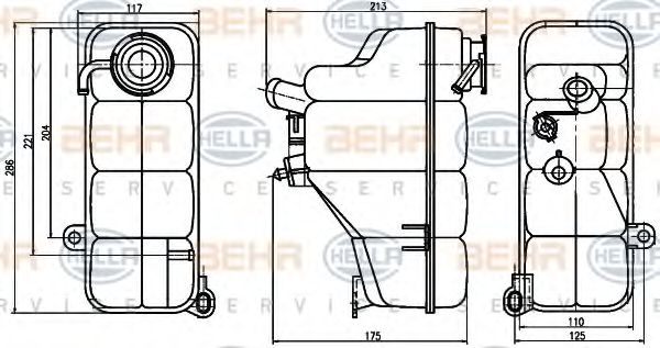 8MA 376 755-191 BEHR+HELLA+SERVICE Cooling System Expansion Tank, coolant