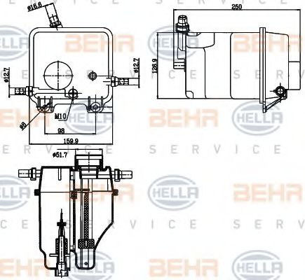 8MA 376 755-211 BEHR+HELLA+SERVICE Expansion Tank, coolant