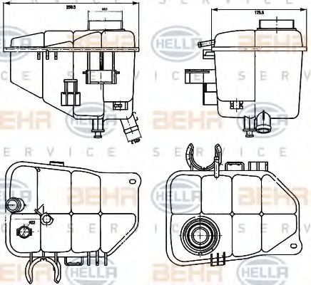 8MA 376 755-221 BEHR+HELLA+SERVICE Cooling System Expansion Tank, coolant