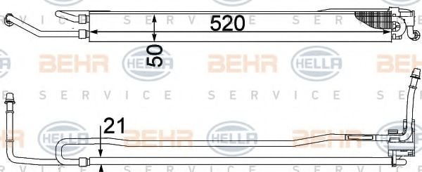 8MO 376 755-481 BEHR+HELLA+SERVICE Steering Oil Cooler, steering system
