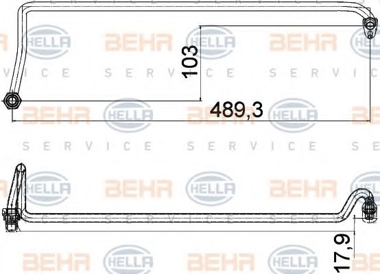 8MY 376 755-571 BEHR+HELLA+SERVICE Heating / Ventilation Pipe, heat exchanger