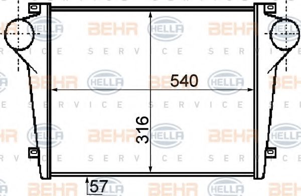 8ML 376 755-781 BEHR+HELLA+SERVICE Intercooler, charger