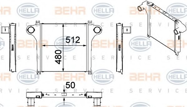 8ML 376 756-071 BEHR+HELLA+SERVICE Intercooler, charger