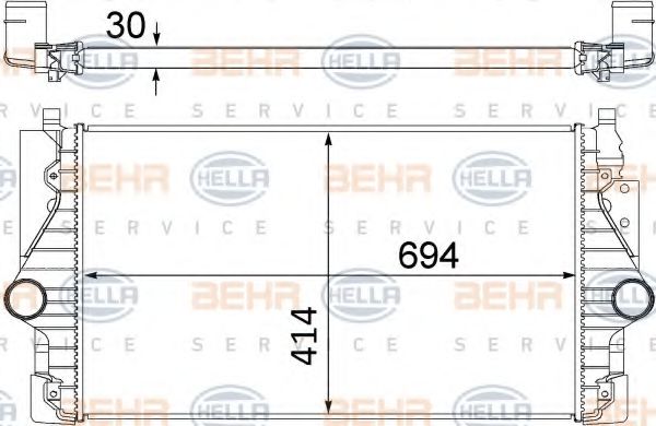 8ML 376 756-141 BEHR+HELLA+SERVICE Intercooler, charger