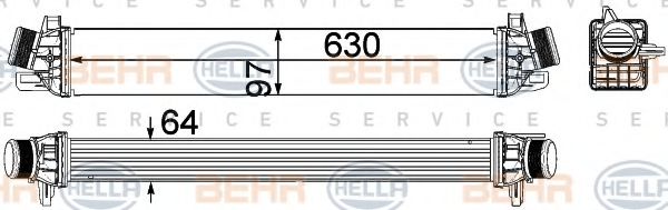 8ML 376 756-291 BEHR+HELLA+SERVICE Air Supply Intercooler, charger
