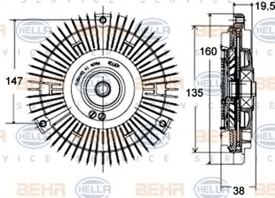 8MV 376 758-431 BEHR+HELLA+SERVICE Cooling System Clutch, radiator fan