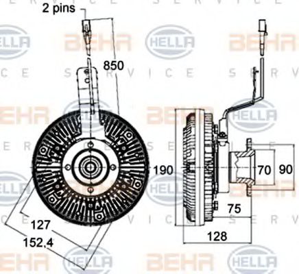 8MV 376 758-471 BEHR+HELLA+SERVICE Cooling System Clutch, radiator fan