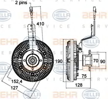 8MV 376 758-481 BEHR+HELLA+SERVICE Cooling System Clutch, radiator fan