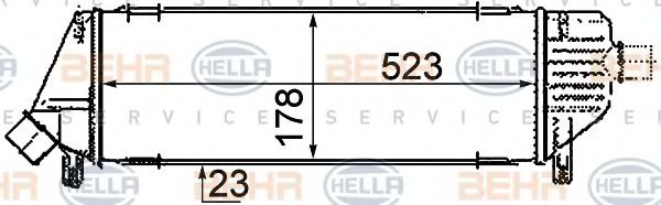 8ML 376 760-671 BEHR+HELLA+SERVICE Intercooler, charger