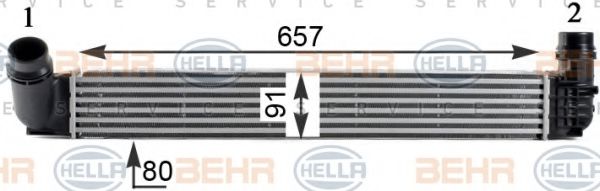 8ML 376 760-761 BEHR+HELLA+SERVICE Intercooler, charger