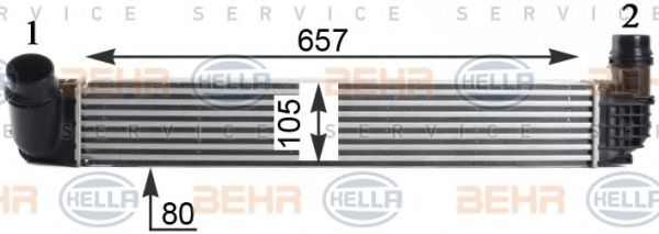 8ML 376 760-771 BEHR+HELLA+SERVICE Intercooler, charger