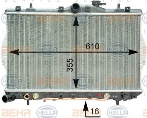 8MK 376 762-051 BEHR+HELLA+SERVICE Cooling System Radiator, engine cooling