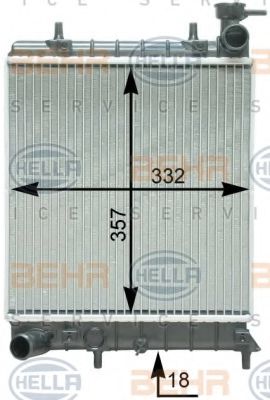 8MK 376 762-061 BEHR+HELLA+SERVICE Cooling System Radiator, engine cooling