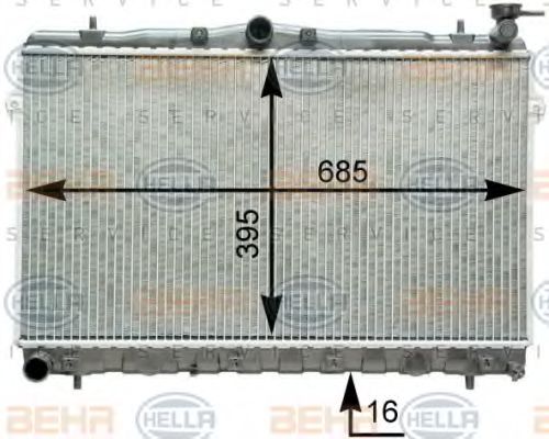 8MK 376 762-081 BEHR+HELLA+SERVICE Radiator, engine cooling