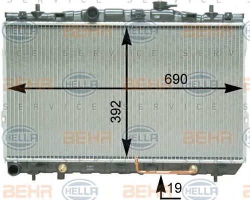 8MK 376 762-121 BEHR+HELLA+SERVICE Cooling System Radiator, engine cooling