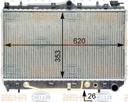 8MK 376 762-131 BEHR+HELLA+SERVICE Cooling System Radiator, engine cooling