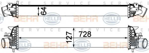 8ML 376 762-171 BEHR+HELLA+SERVICE Intercooler, charger