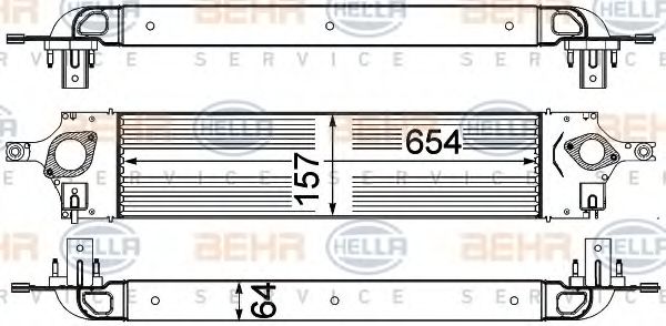 8ML 376 762-191 BEHR+HELLA+SERVICE Intercooler, charger
