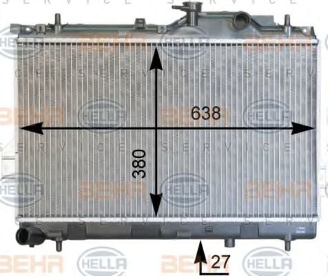 8MK 376 762-301 BEHR+HELLA+SERVICE Cooling System Radiator, engine cooling