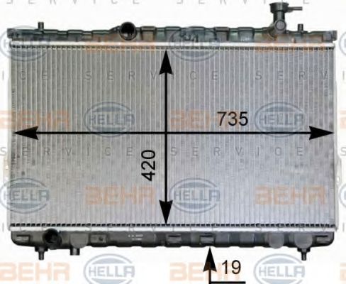 8MK 376 762-331 BEHR+HELLA+SERVICE Cooling System Radiator, engine cooling