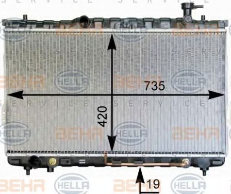 8MK 376 762-341 BEHR+HELLA+SERVICE Cooling System Radiator, engine cooling