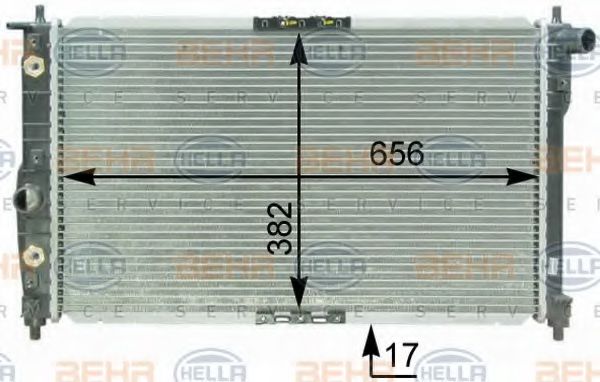 8MK 376 762-591 BEHR+HELLA+SERVICE Radiator, engine cooling